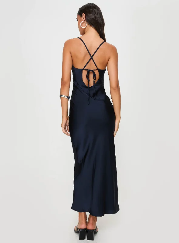 Treasure Bias Cut Maxi Dress Navy