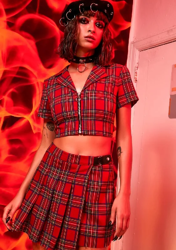 Anything But Ordinary Plaid Pleated Skirt