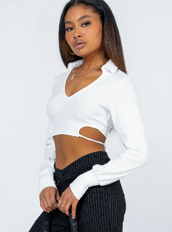 Corbin Long Sleeve Top White