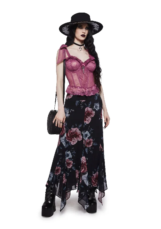 Dance With Death Corset Top - Mauve