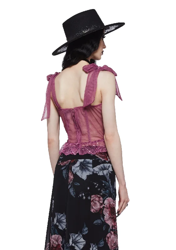 Dance With Death Corset Top - Mauve