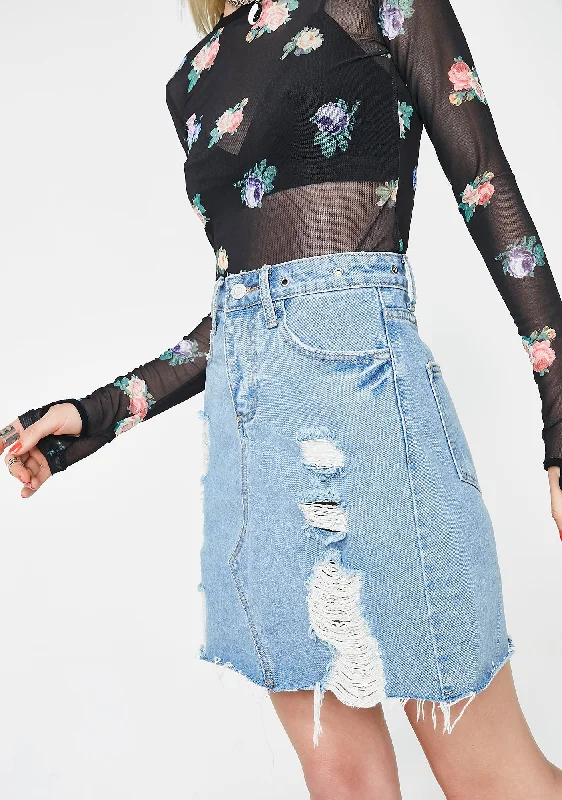 Goin' West Denim Skirt