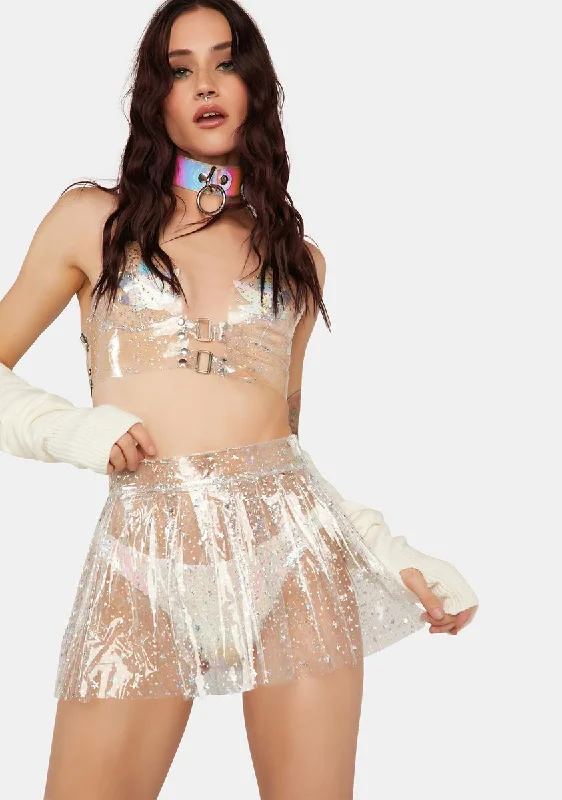 Icy Chasing Starlight Vinyl Skirt