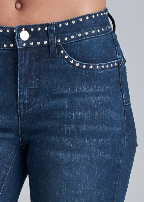 Studded hem jeans - Dark Wash