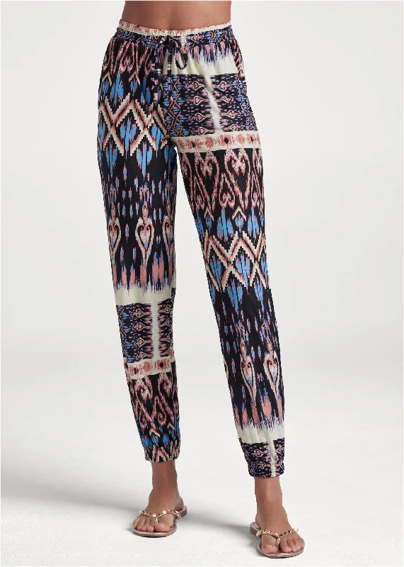 Printed casual pant - Black Multi