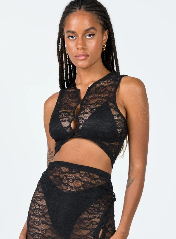 Mayfair Lace Crop Black