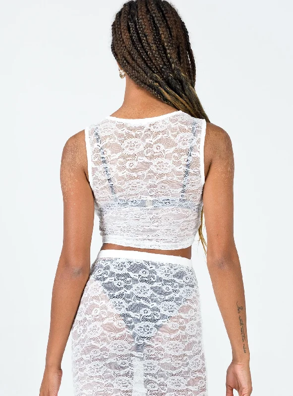 Mayfair Lace Crop White