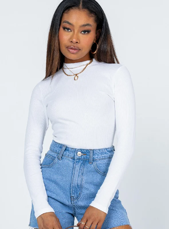 Maleny Long Sleeve Bodysuit White