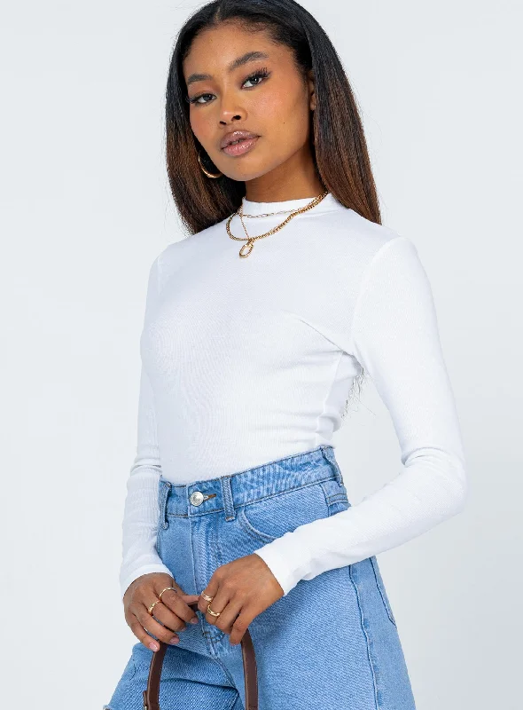 Maleny Long Sleeve Bodysuit White