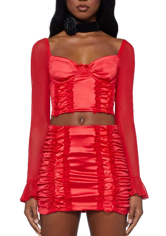 Charm And Cherish Mesh Corset Top