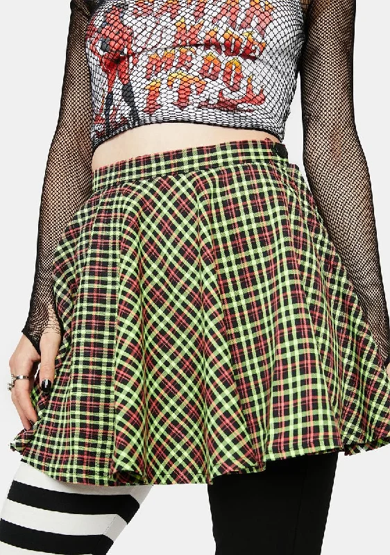 Time To Panic Plaid Mini Skirt