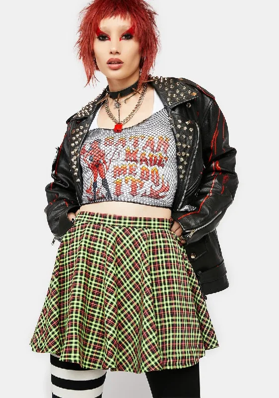 Time To Panic Plaid Mini Skirt