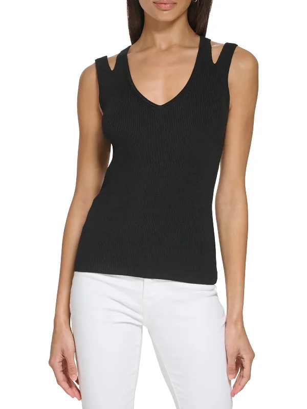 Womens Cut-Out V-Neck Tank Top