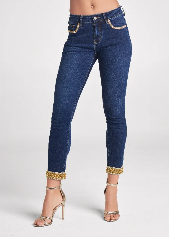 Embellished skinny jeans - Dark Wash