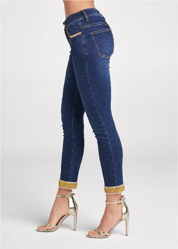 Embellished skinny jeans - Dark Wash