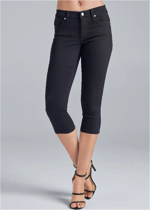 Bum lifter capri jeans - Black