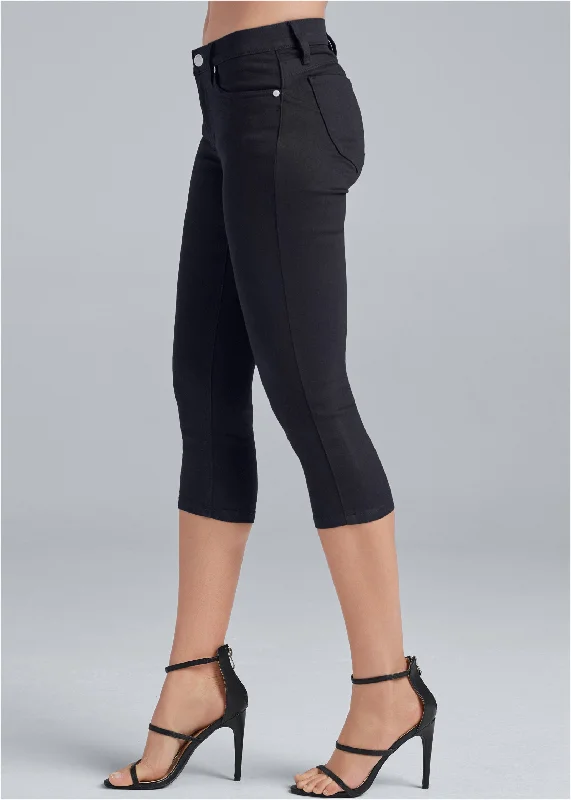 Bum lifter capri jeans - Black