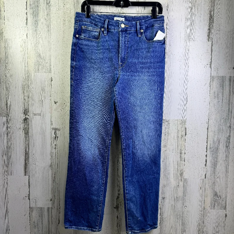 Blue Denim Jeans Straight Good American, Size 10