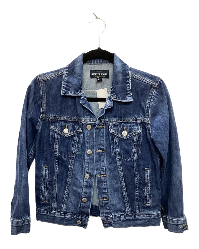 Jacket Denim By Lucky Brand In Blue Denim, Size: S