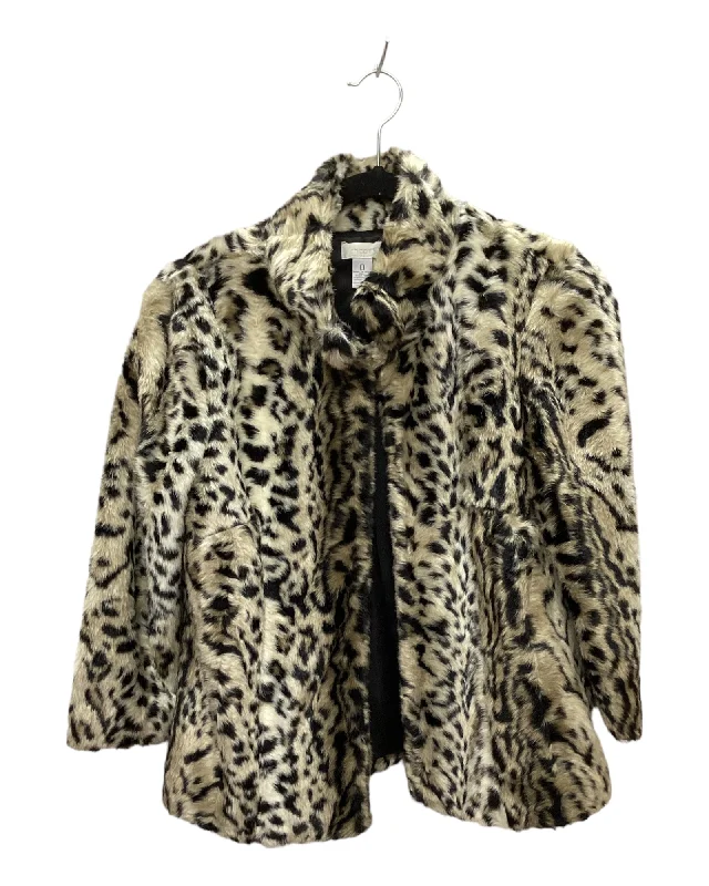 Jacket Faux Fur & Sherpa By Chicos In Animal Print, Size: 0