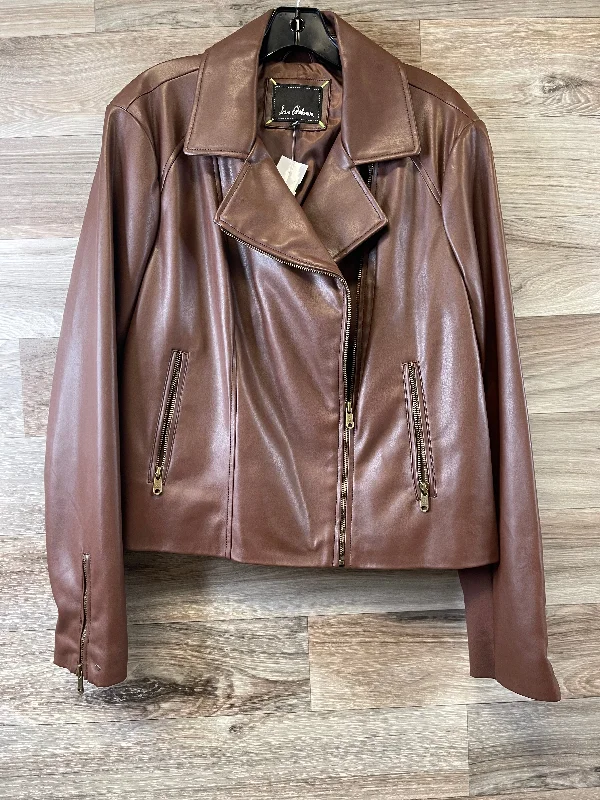 Jacket Moto By Sam Edelman In Brown, Size: Xl