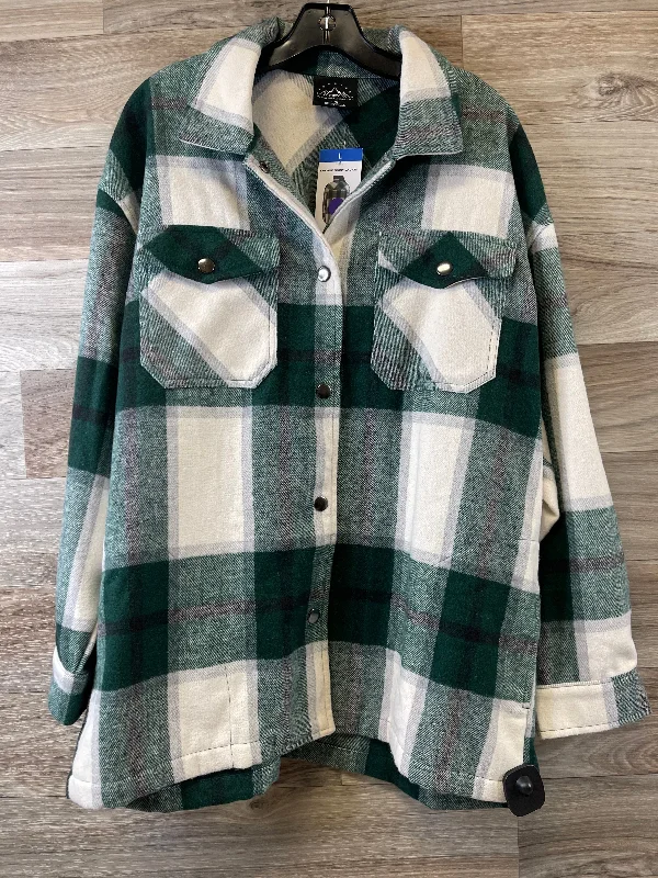 Jacket Shirt By Clothes Mentor In Plaid Pattern, Size: Large