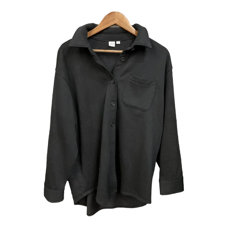 Jacket Shirt By Gap In Black, Size: M