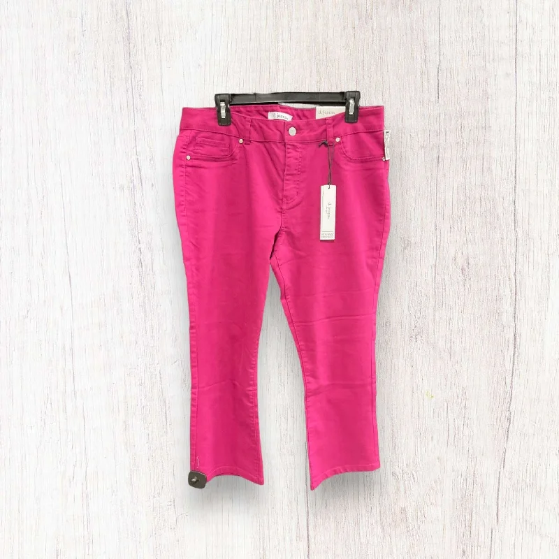 Pink Pants Cropped D Jeans, Size 14