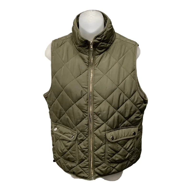 Vest Puffer & Quilted By Thread And Supply In Green, Size: L