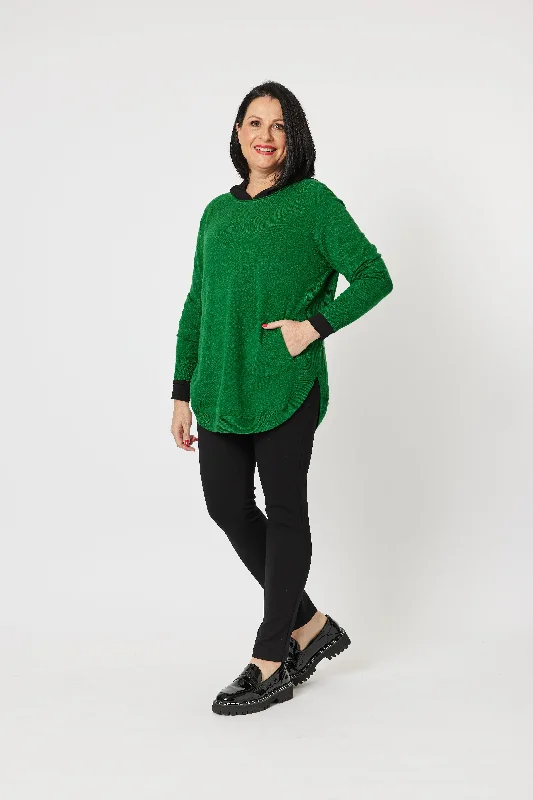 HV Pia Button Emerald Back Knit