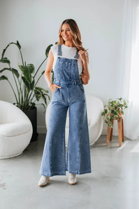 Astrid Denim Flare Overalls