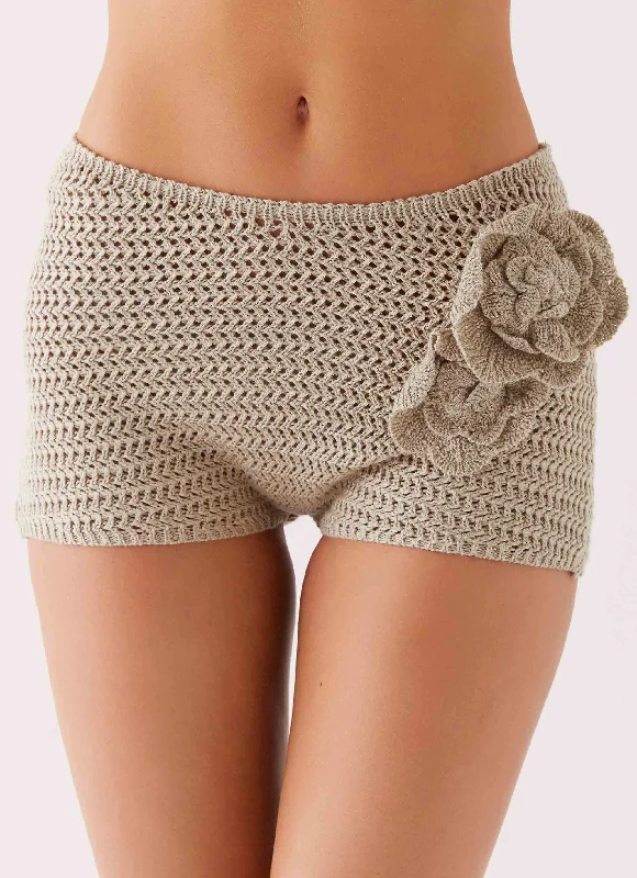 Maia Rose Crochet Mini Shorts - Sage