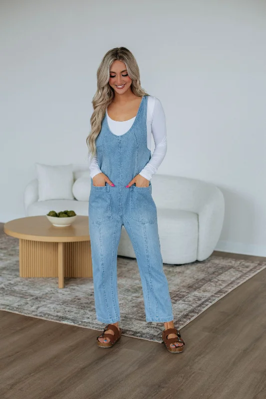 Marlow Denim Overalls - Light Wash