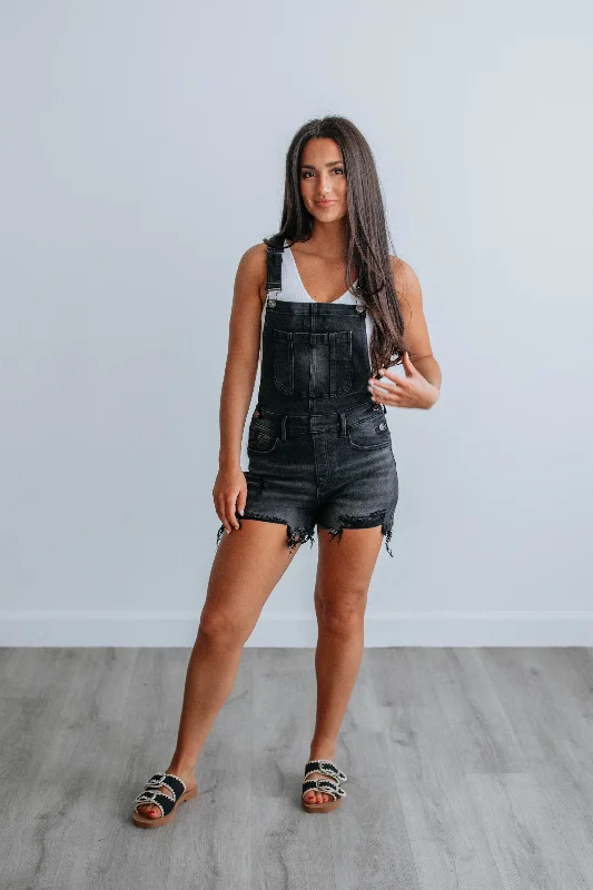 Monroe Risen Short Overalls - Vintage Black