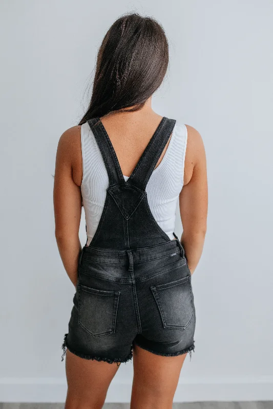 Monroe Risen Short Overalls - Vintage Black