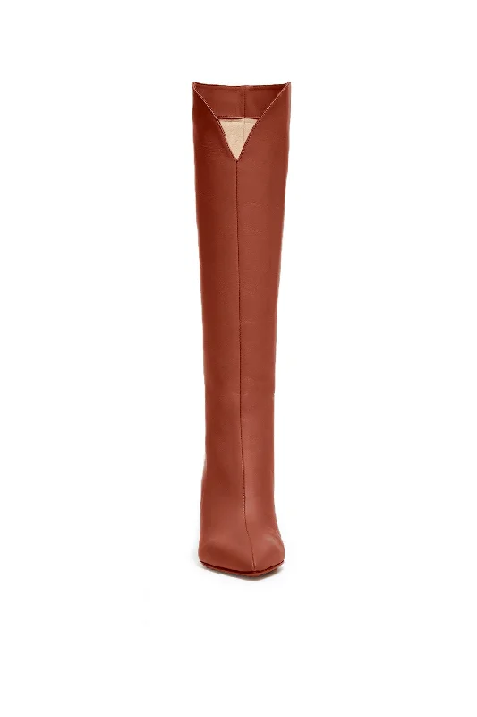 Cora Knee High Boot in Cognac Leather