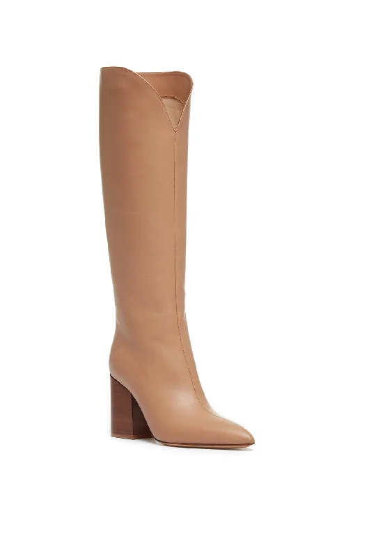 Cora Knee High Boot in Camel Leather