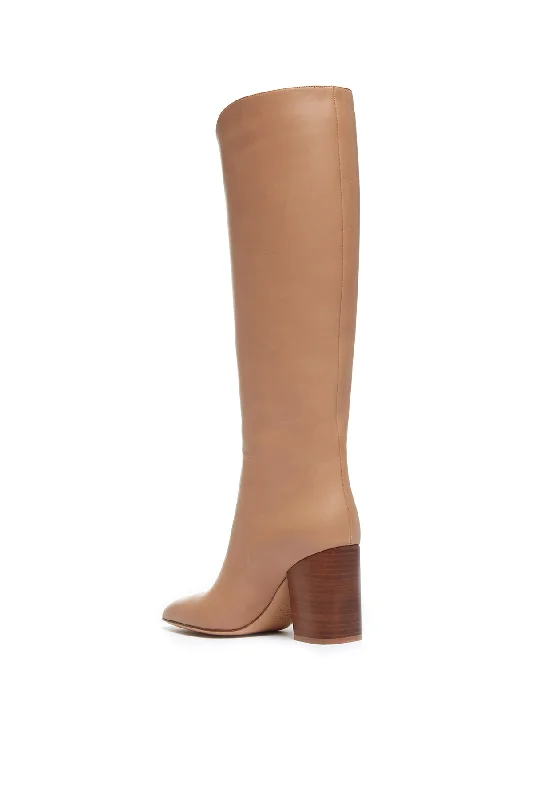 Cora Knee High Boot in Camel Leather