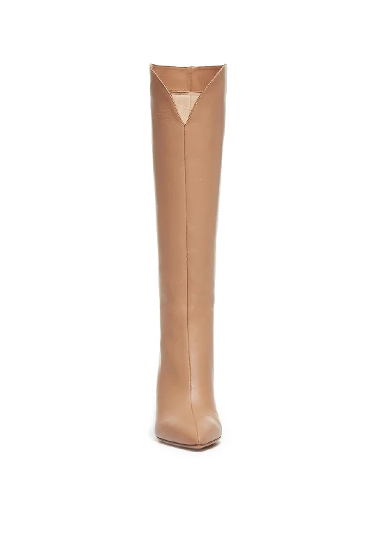 Cora Knee High Boot in Camel Leather