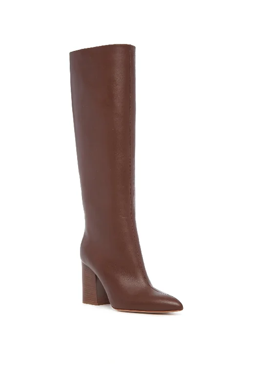 Sascha Knee High Boot in Cognac Leather