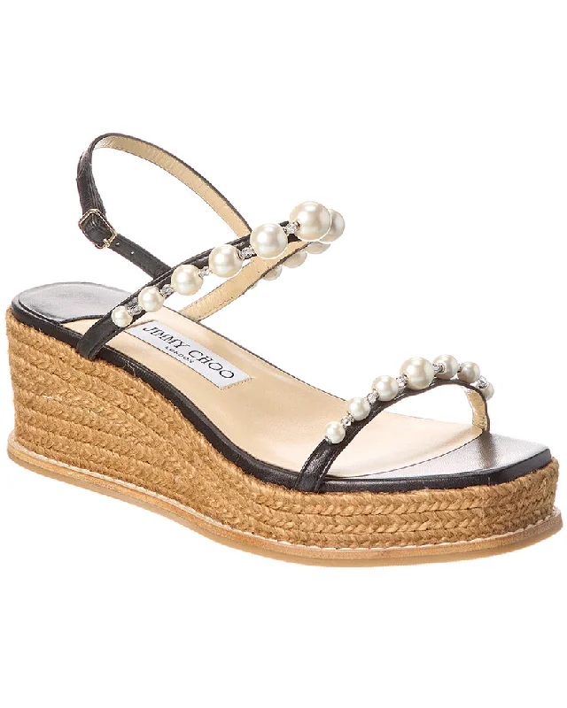 Jimmy Choo Amatuus 60 Leather Wedge Sandal