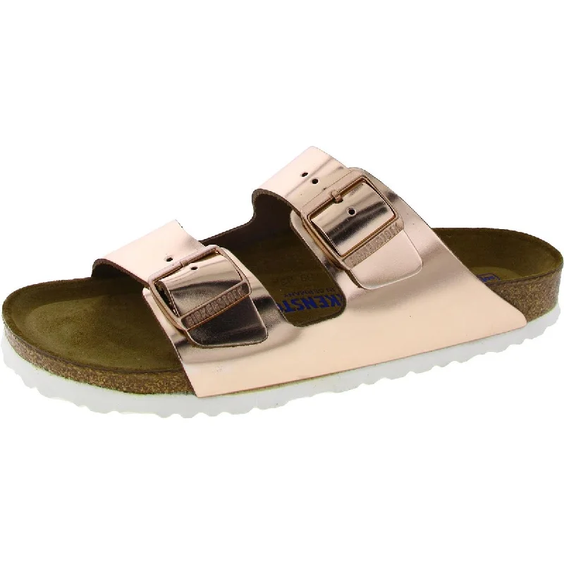 Arizona Bs Womens Leather Slides Flatform Sandals