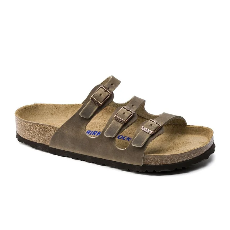 Birkenstock Florida Soft Footbed Slide Sandal (Women) - Tobacco Oiled Leather