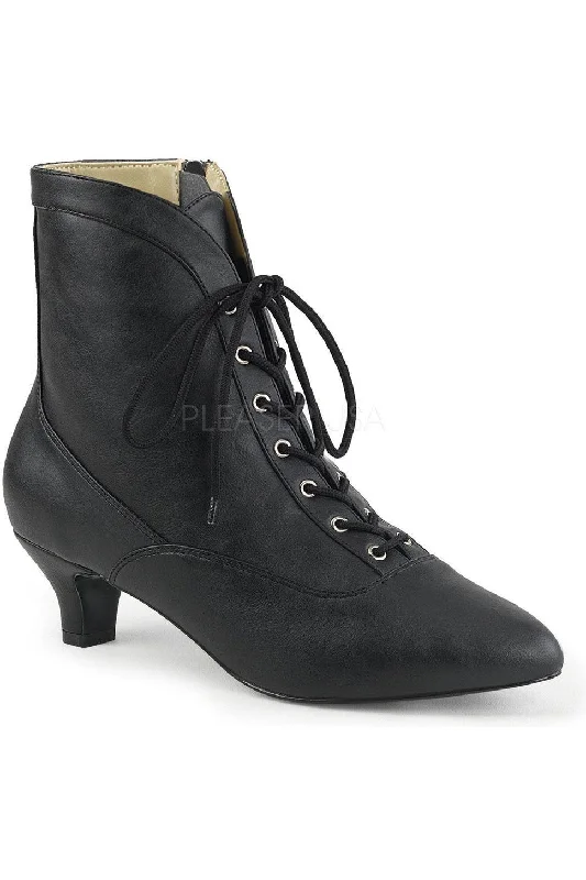 FAB-1005 Ankle Boot | Black Faux Leather