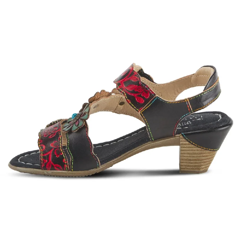 L'Artiste By Spring Step Aromas Sandal Black Multi Leather (Women's)