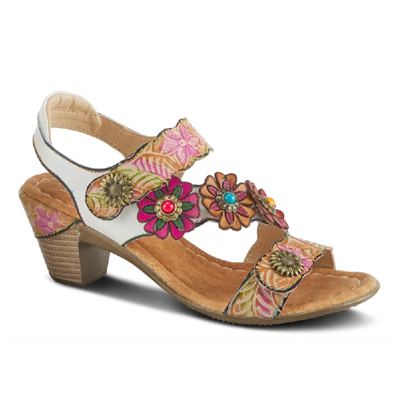 L'Artiste By Spring Step Aromas Sandal White Multi Leather (Women's)