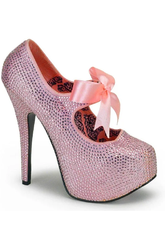 TEEZE-04R Pump  | Pink Rhinestones