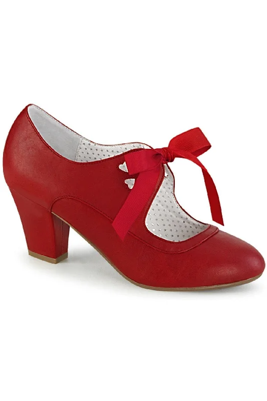 WIGGLE-32 Pump | Red Faux Leather