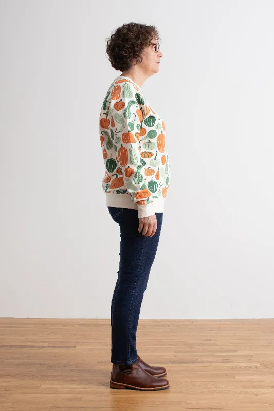 Adult Sweatshirt - Gourds & Pumpkins Green & Orange