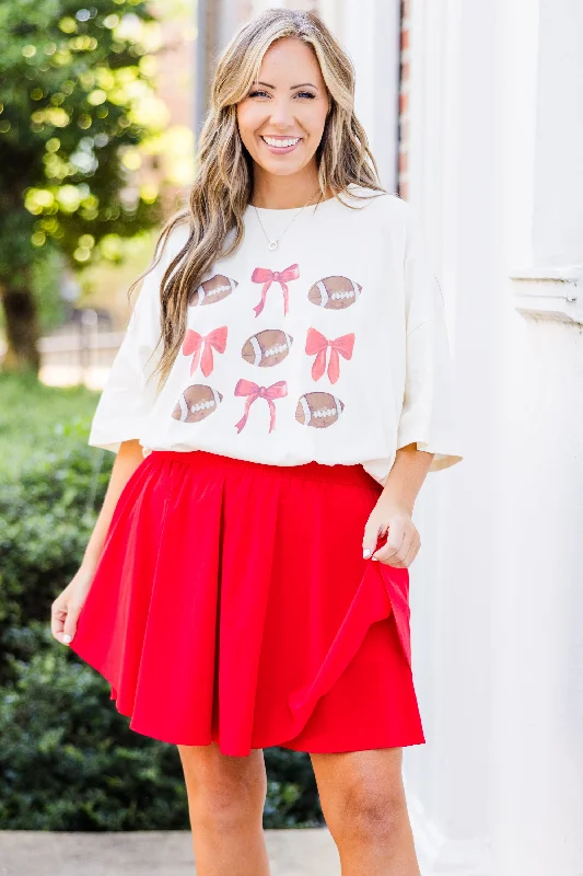 Fall Means Football Boyfriend Tee, Ivory